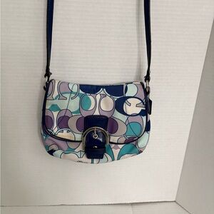 Coach Kyra scarf print signature crossbody